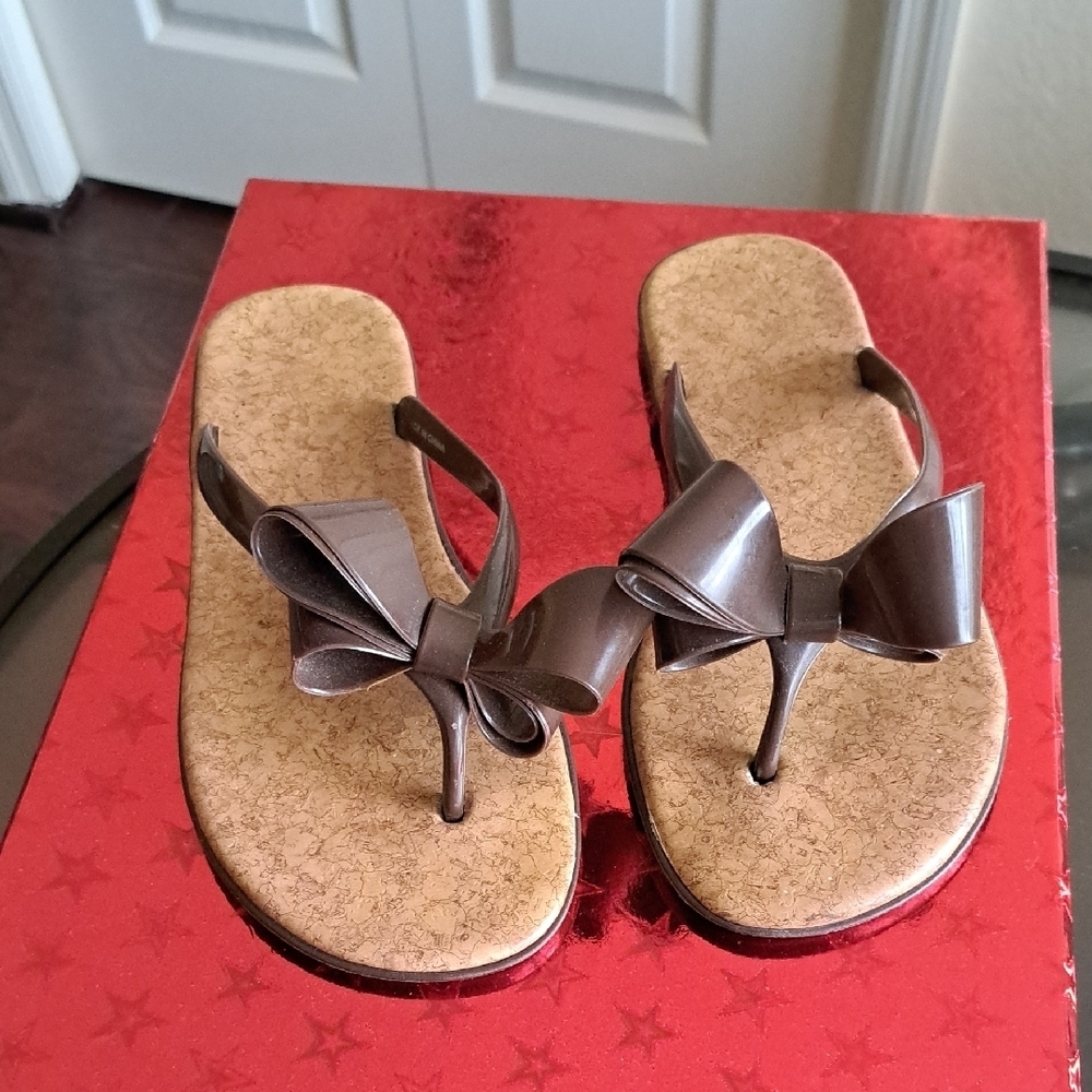 Source Unknown Brown Bow Sandals